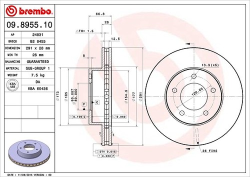 Brembo disco freno asse - 2x,
