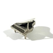miniatura pianoforte a coda vintage argento massiccio, figurina italiana marcata