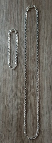 Collana bracciale figaro set - e,