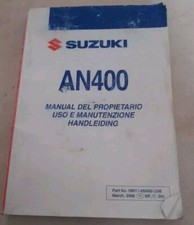 Suzuki Libretto Uso E Manutenzione Istruzioni ITA/SP/DU Scooter AN400 K7 