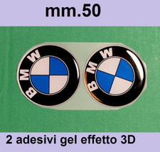 2 adesivi BMW GEL 50.mm Resinati morbidi scritta stemma logo 3D per Auto e Moto