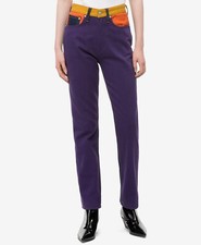 Jeans Calvin Klein in cotone con toppe gamba dritta, CKJ 030, viola, taglia 28X30