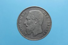 BELGIO LEOPOLDO II 5 FRANCHI 5 FRANCS 1875 Q.SPL KM#24