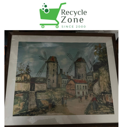 Quadro dipinto con mulini - dipinto, a