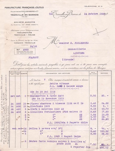 Tronville barrois outils - 55,