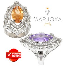 Anello navetta in argento 925