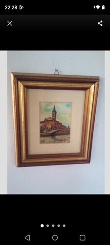 Dipinto olio legno pittore - dipinto, su
