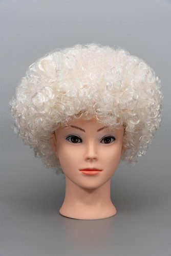 White curly afro wig funky - funky, 70s