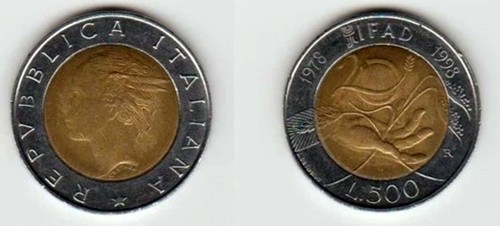 Moneta 500 lire - lire, ventennale