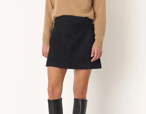 Minigonna donna nera pelle