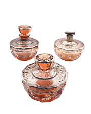 SET TOILETTE VETRO E LAMINA D’ARGENTO, ART DECO VINTAGE ANNI ‘20