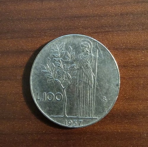 100 lire 1957 - 100, repubblica