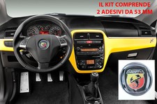 2 STICKERS 3D PVC BADGE 53 MM VOLANTE LOGO FIAT GRANDE PUNTO 500 BRAVO ABARTH