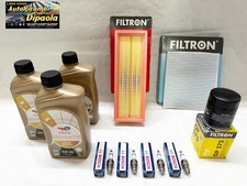 KIT TAGLIANDO + 4 CANDELE FIAT GRANDE PUNTO 1.2 1.4 GPL METANO NATURAL POWER