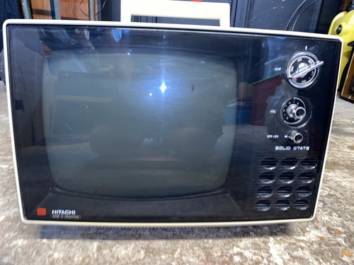 Crt hitachi bianco vintage - tv,
