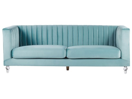 Divano velluto azzurro 3 - azzurro, a