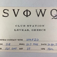 Scheda Radio Grecia QSL 1971