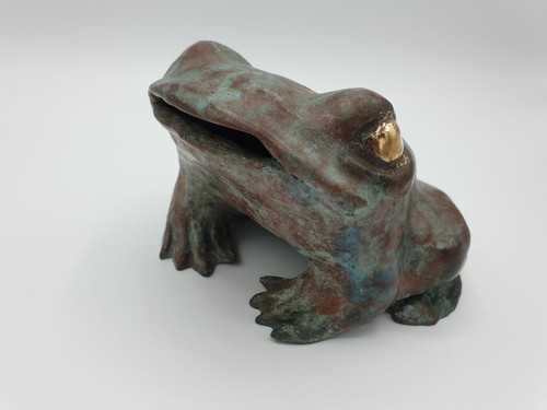 Rana bronzo fuso cera - rana,