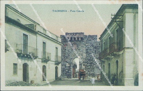 Bt413 cartolina taormina porta - cartolina,