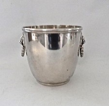 VINTAGE Fine Italiano Argento 800 Piccolo Secchiello Ghiaccio Manici Leone Tenuta Italiana