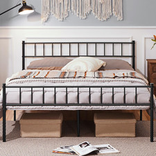 Struttura Letto Matrimoniale in Ferro Battuto a Doghe in Metallo 160 X 200 Cm Te