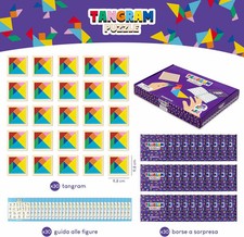 Tangram Legno Bambini Pack 30 Gadget Compleanno, Mini Giochi Regalini Fine Festa