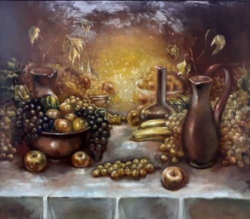 Frutta quadro olio - -,