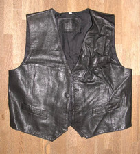 Gilet In Pelle Nera Da Uomo In
