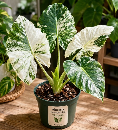 Variegated alocasia - variegated,