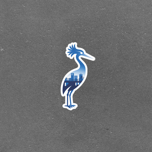 Adesivo cicogna blu - adesivo,