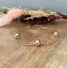 Braccialetto a Maglie Ritorta Con Crisscross Sfere Placcato Oro 18 Oro 750/1000