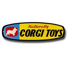 NATURALMENTE CORGI TOYS INSEGNA DA ESPOSIZIONE OVALE IN METALLO.