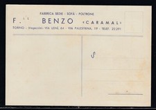 Biglietto Commerciale Torino Fabbrica Sedie Poltrone Sofà Caramal KY1896