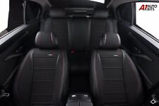 Copri Sedili Completi In Pelle PU Di Lusso E Tessuto Nero Per Audi A4 A6 A8