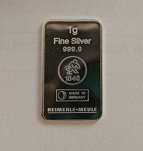 Lingotto argento heimerle e - argento, 1g