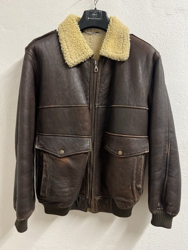 90s shearling giacca pelle - shearling,