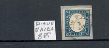 SARDEGNA 20 CENTESIMI ANNULLO DIANO D' ALBA SASSONE ANNULLAMENTI 8 PUNTI € 250