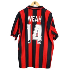 1997-98 Ac Milan #14 Weah Maglia Player Lotto L (Top)  SHIRT MAILLOT TRIKOT
