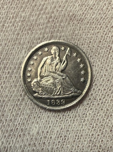 Mezza moneta seduta - , 1839