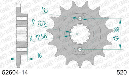 Pignone denti 520 divisione - denti,