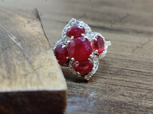 925 argento rubino anello - argento,