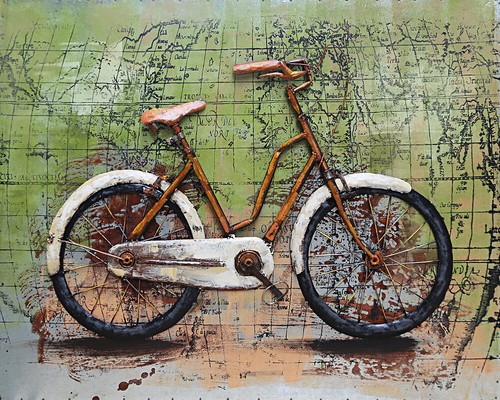 Scultura rustica bicicletta - scultura,
