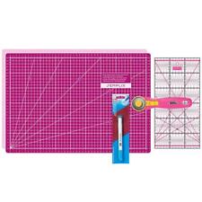 Set tappetini da taglio Semplix A3 rosa/bacca/righello/taglierina a rullo/Prym Aqua-Trick