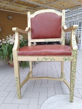 Sedia/trono oro con decorazioni a mano seduta in sky bordeaux stile shabby chic