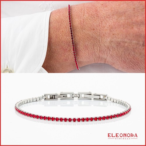Bracciale tennis acciaio inox - acciaio,