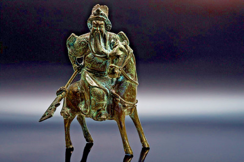 Statua bronzo guan yu - yu, un