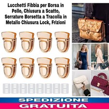 8pz Lucchetti Fibbia x Borsa in Pelle, Chiusura a Scatto,Serrature Borsetta Oro