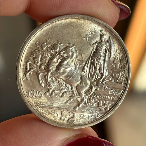 Lire 1916 quadriga - quadriga, regno