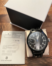 Steinhart Nav B-Uhr 47 mm manuale nero satinato orologio pilota svizzero ETA da uomo