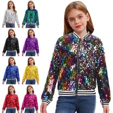  Kids Girls Shiny Bomber